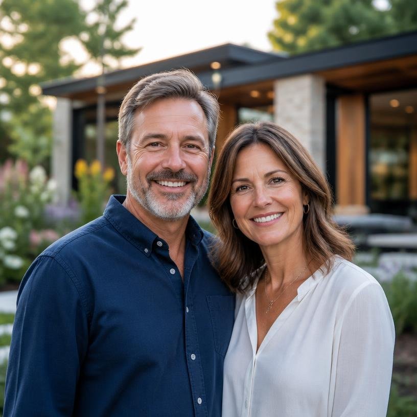 Happy homeowners Marcus and Elena Thorne